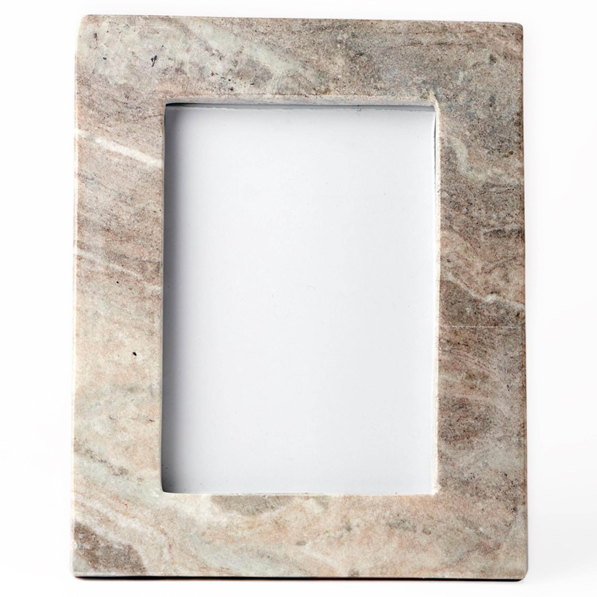 Rafiya Modern Classic Brown Marble Photo Frame - 5x7 | Kathy Kuo Home