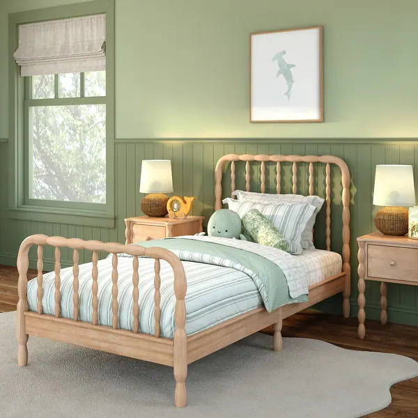 Max & Lily Jenny Twin Spindle Platform Bed - Blonde | Bed Bath & Beyond