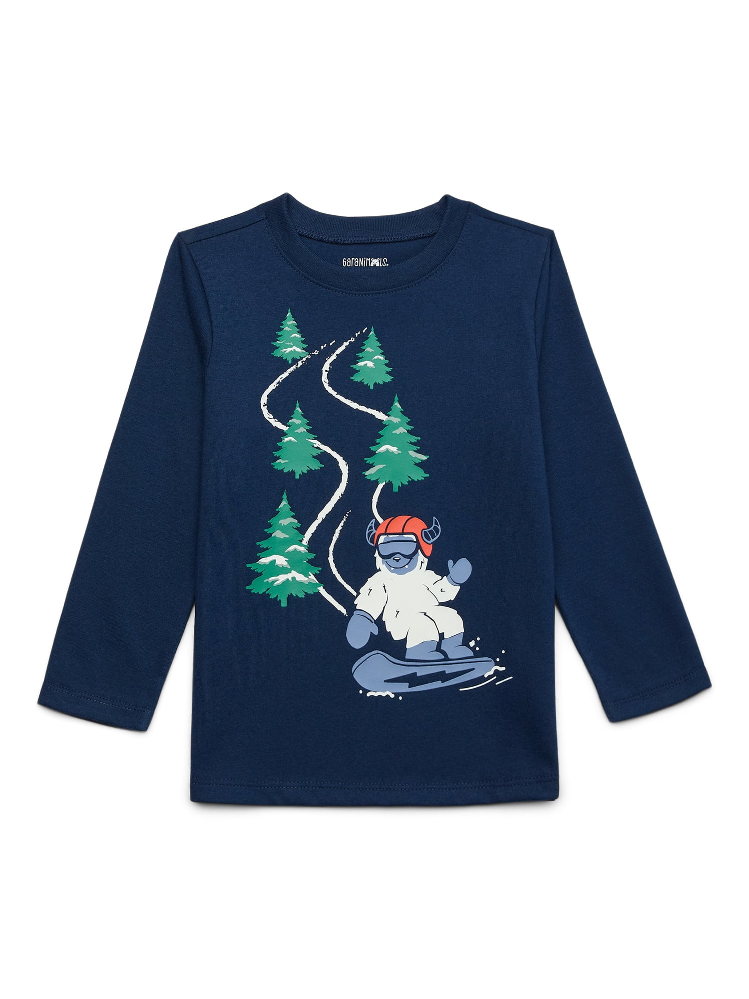 Garanimals Toddler Boy Holiday Graphic Tee with Long Sleeves, Sizes 18M-5T | Walmart (US)