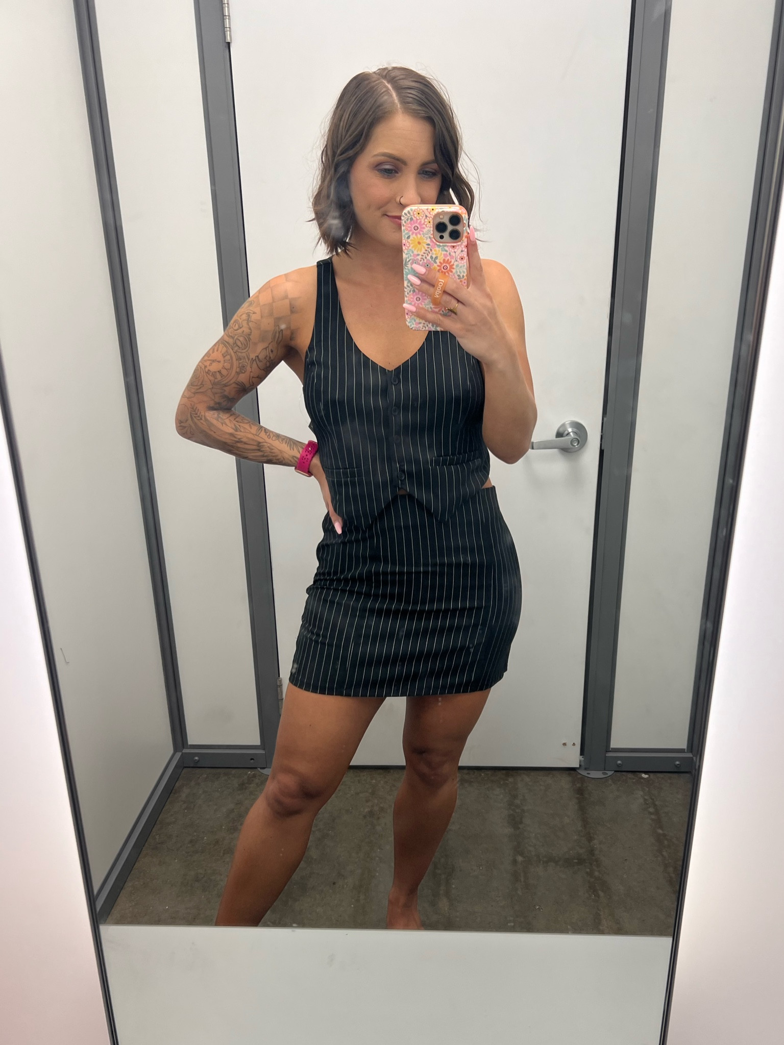 How cute is this pinstripe set. I’m wearing a small. Comes in other colors. Add a white long sleeve under the top to wear to work and going into fall  

#LTKSeasonal #LTKFindsUnder50 #LTKWorkwear