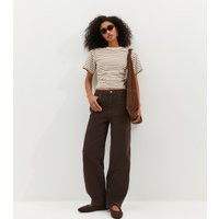 Women's Dark Brown Barrel Leg Jeans New Look | New Look (UK)