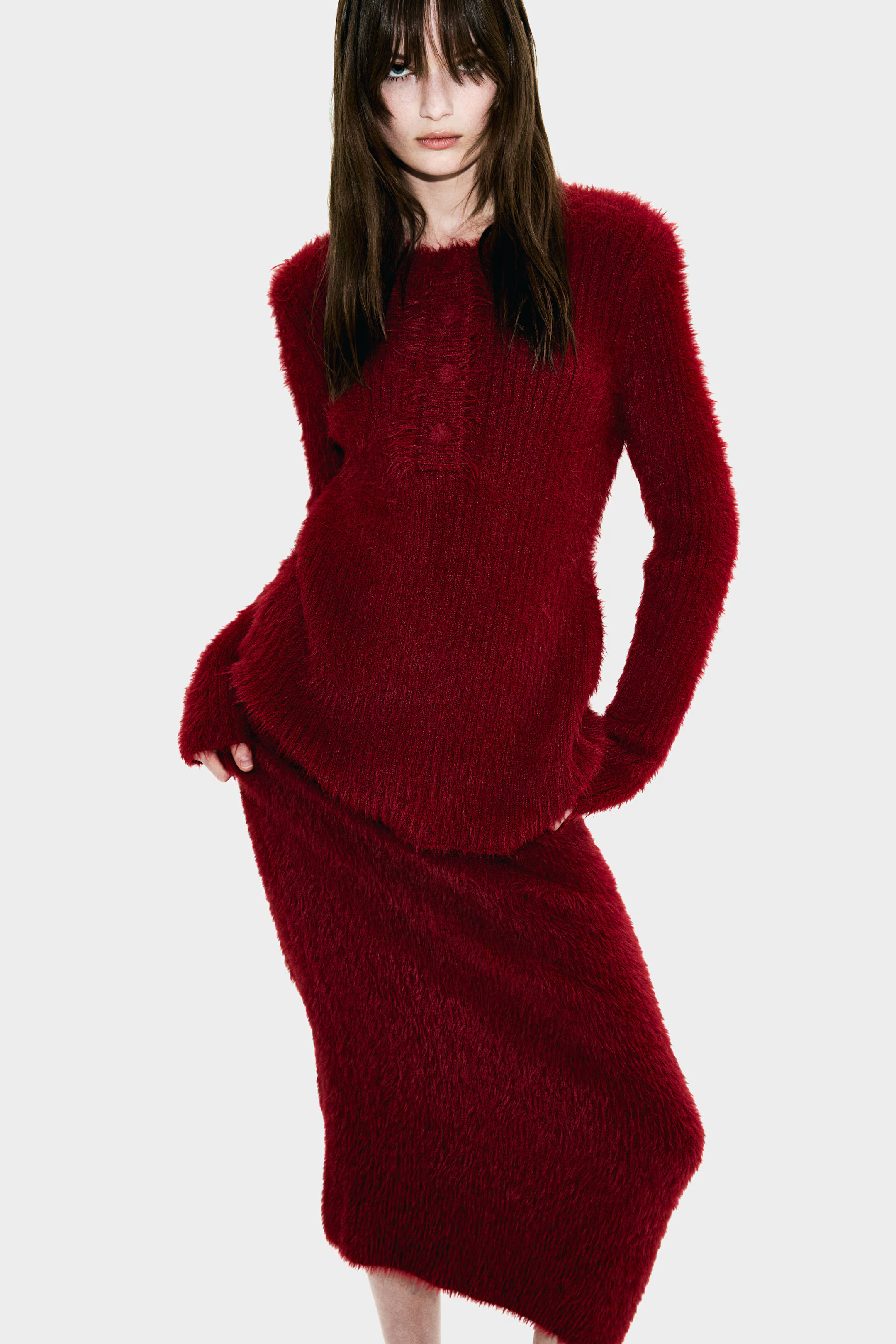 Fluffy-knit skirt | H&M (UK, MY, IN, SG, PH, TW, HK)