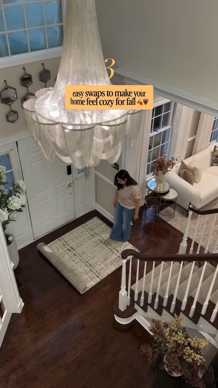 #Ad Getting the house ready for cozy season with @Wayfair  🍂🤎

You don’t have to make any major changes every season, sometimes all it takes are a few simple swaps to completely change the feel of a room. I like to swap in a darker, cozier rug, add texture with warmer pillows and bring in fall florals for that perfect cozy fall feel! 

My rugs, accent chairs, bench, sofa, coffee table, end tables  are all on sale! 

#WayfairPartner #Wayfair @shop.ltk #liketkit #ltkit

#LTKSaleAlert #LTKHome