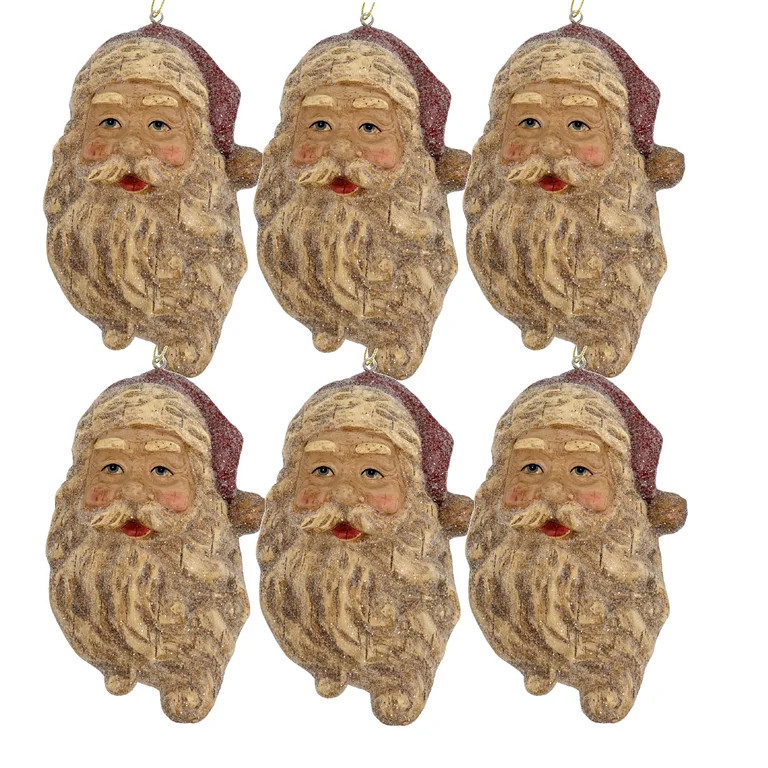 Holiday Time Santa Claus Christmas Ornaments, 6 Count | Walmart (US)