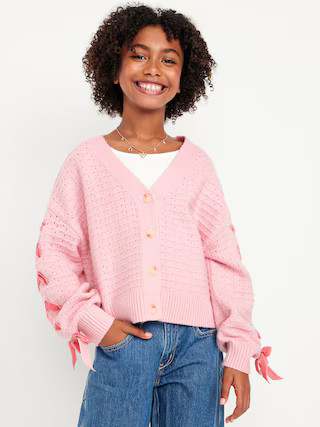 SoSoft Bow-Tie Cardigan Sweater for Girls | Old Navy (US)