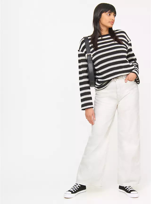 Buy Ecru Wide Leg Denim Jeans  16R | Jeans | Tu | Tu Clothing