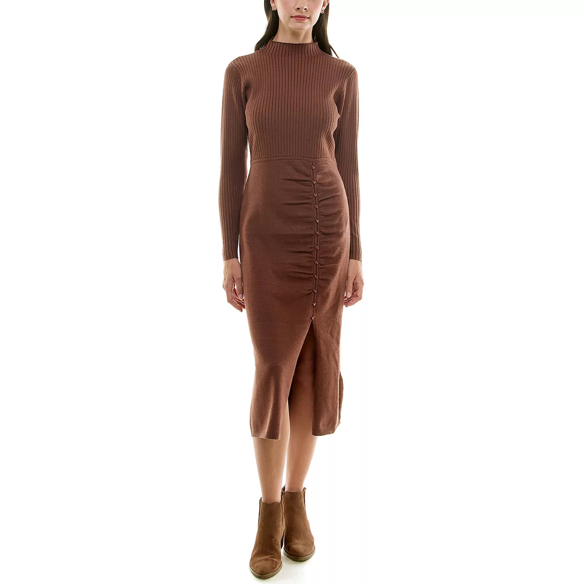 Women's Nicole Miller Mockneck Midi Sweater Dress | Kohl's