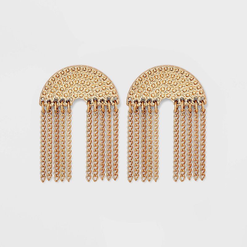 Curb Chain Arc Drop Earrings - Universal Thread™ Gold | Target