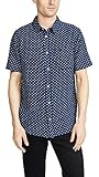 RVCA Men Gauze Dot Button-Up Shirt Blue Large | Amazon (US)