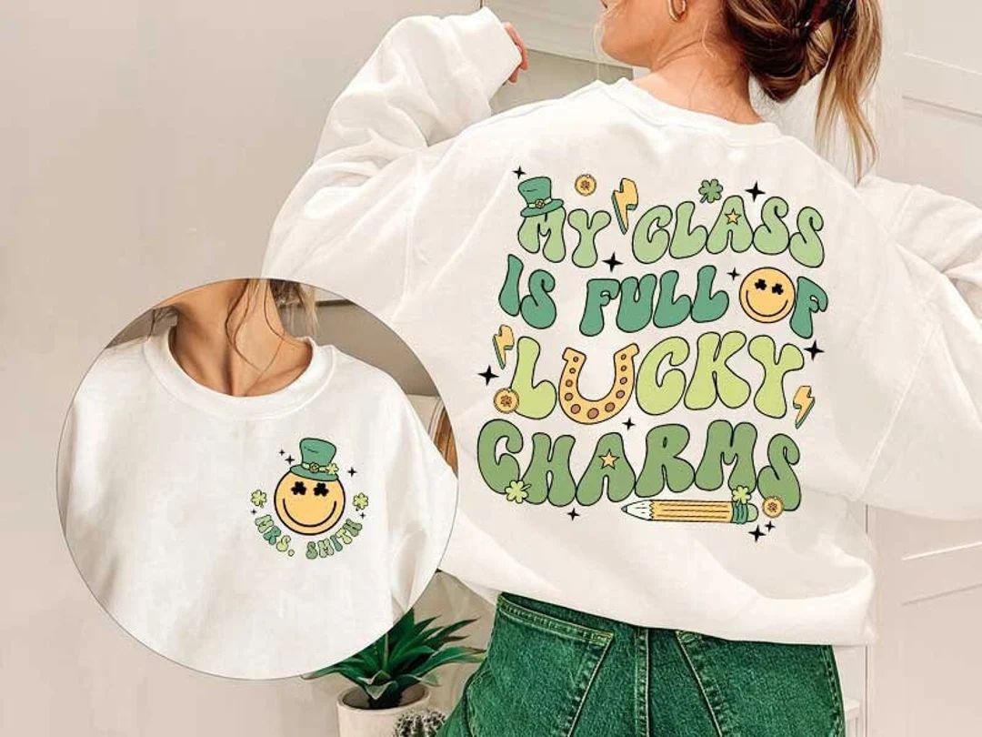 Teacher St Patrick's Day Shirt, My Class is Full of Lucky Charms Shirt, Retro St Patrick Day Teac... | Etsy (US)