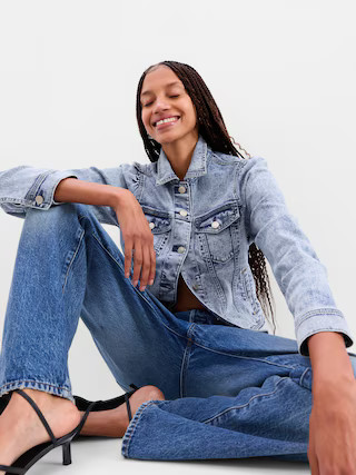 Puff Sleeve Denim Jacket with Washwell | Gap (US)