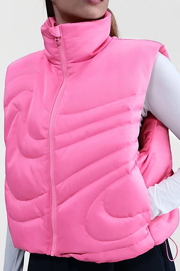 Nike Sportswear Swoosh Series Oversized Down Vest Jacket in Pink, Women's at Urban Outfitters | Urban Outfitters (US and RoW)