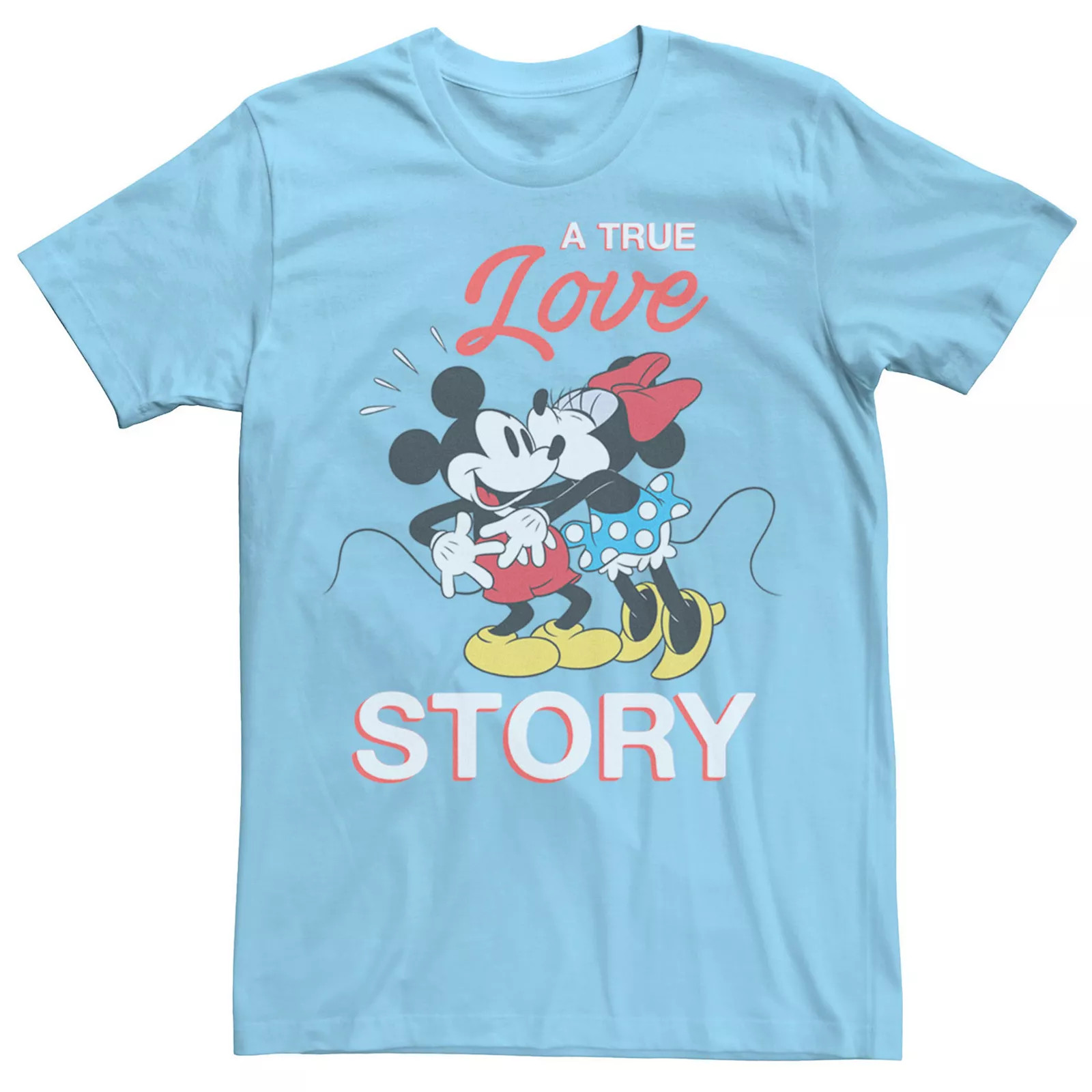 Disney's Mickey & Minnie Mouse Men's Valentine Love Tee, Size: Large, Light Blue | Kohl's