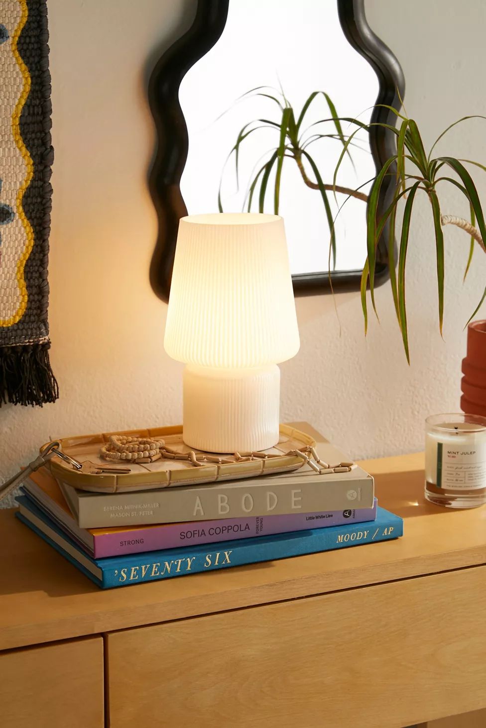 Ribbed Little Glass Table Lamp | Urban Outfitters (US and RoW)