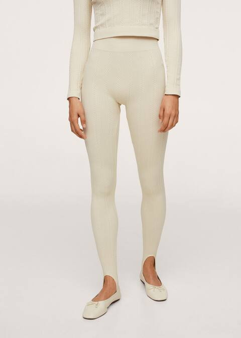 Ribbed fuseau leggings | MANGO (US)