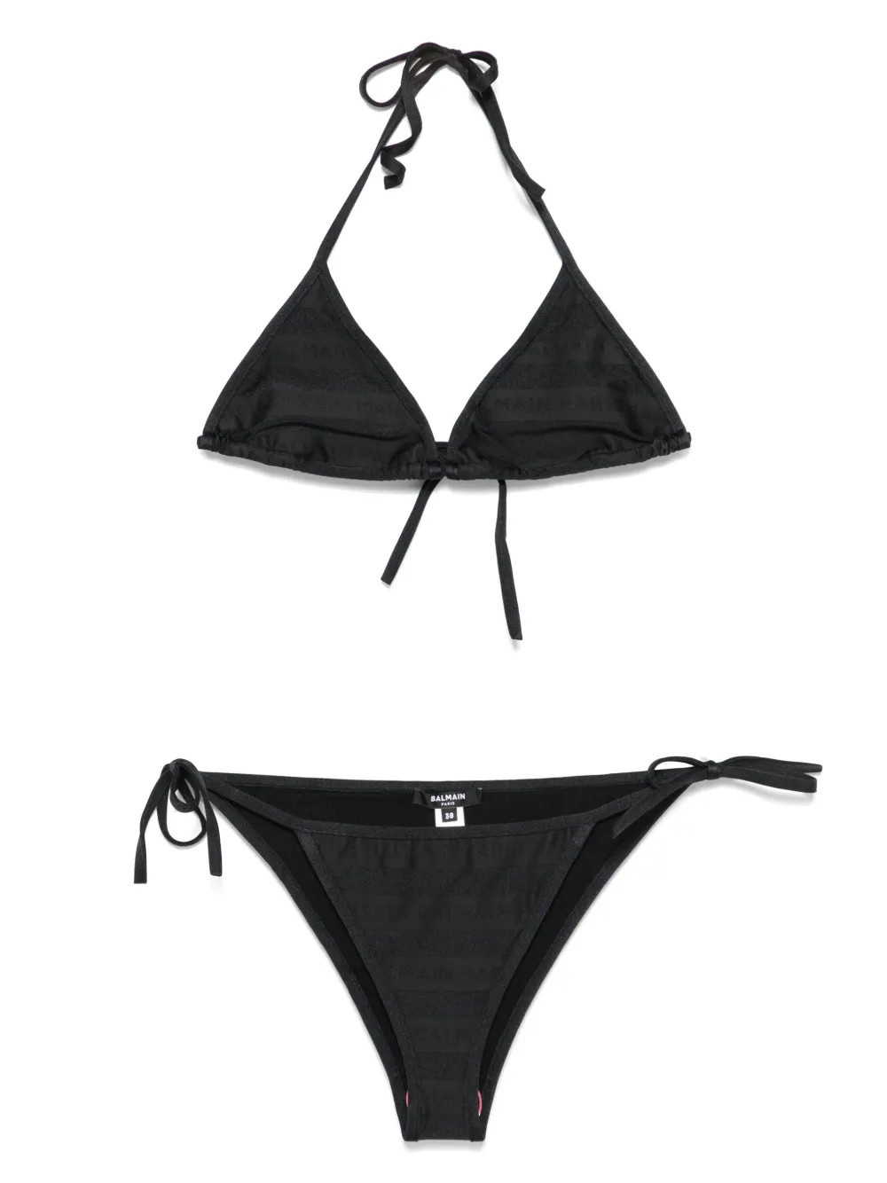 Balmain logo-print bikini - Black | Farfetch Global