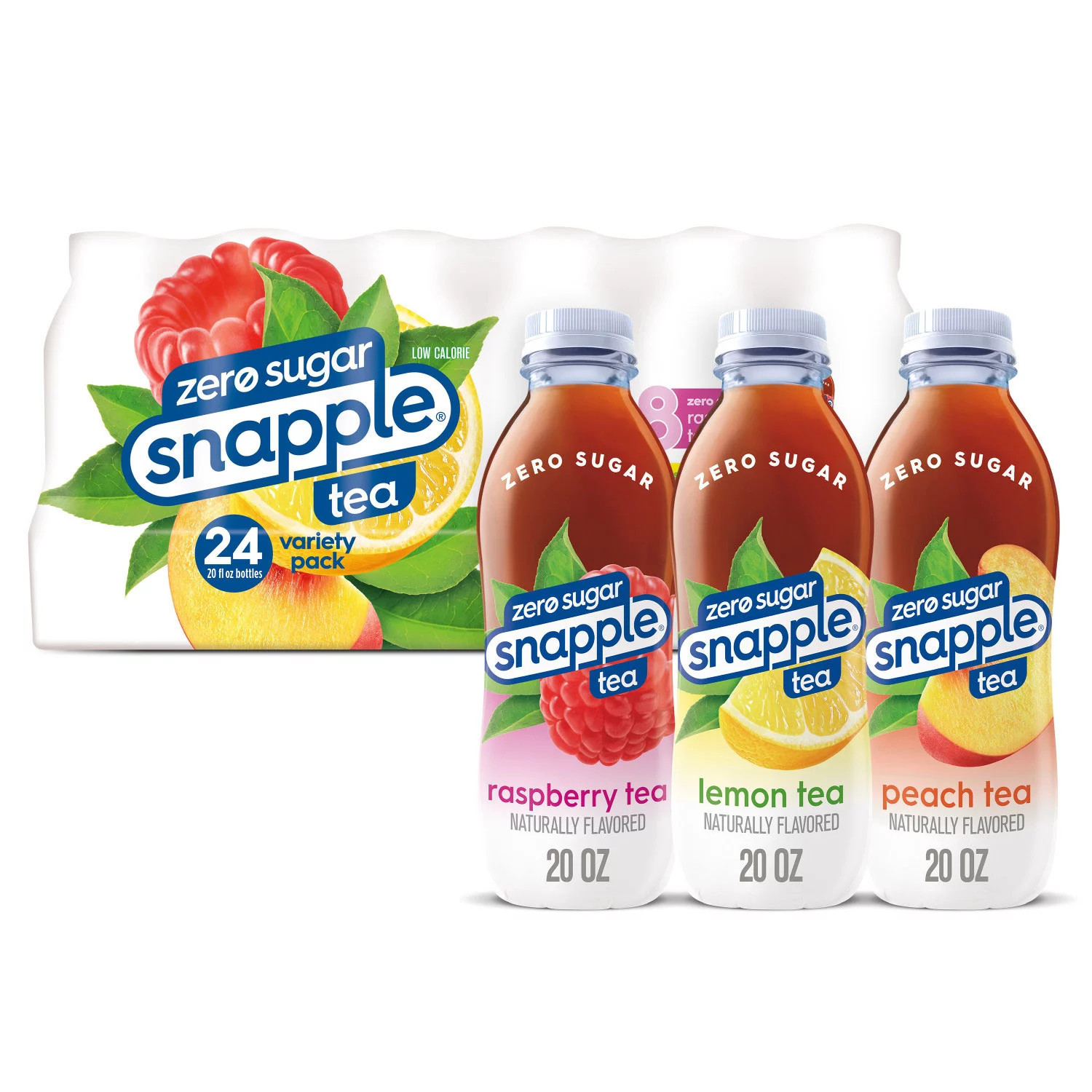 Diet Snapple Tea Three Flavor Variety Pack 20 fl. oz., 24 pk. | Sam's Club