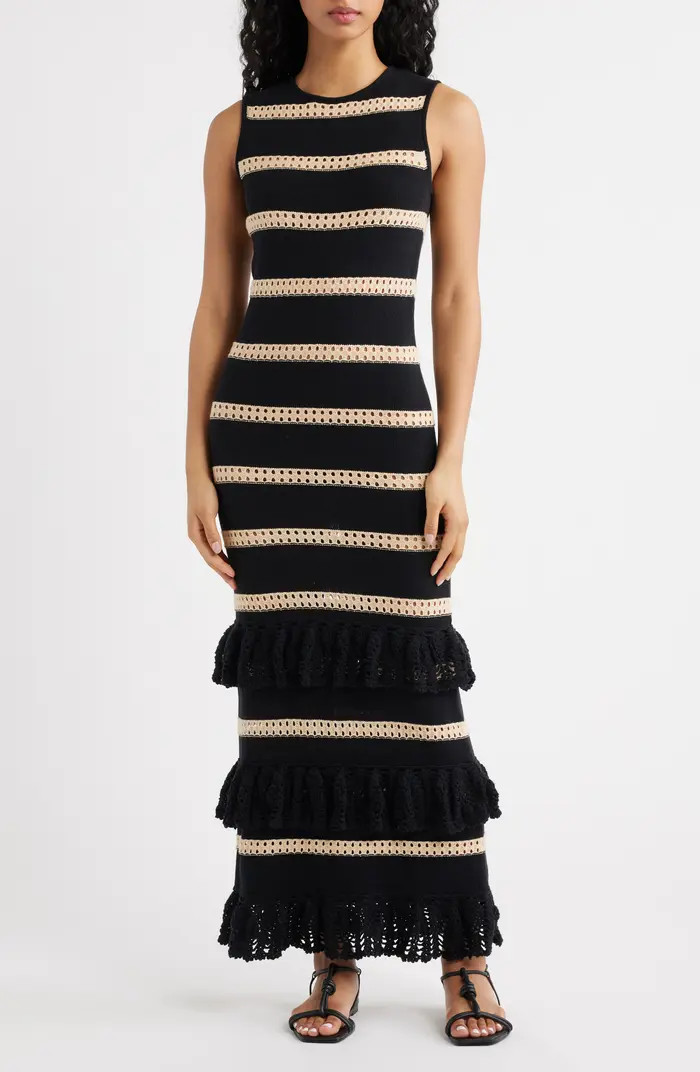 Ana Stripe Cotton Blend Knit Midi Dress | Nordstrom