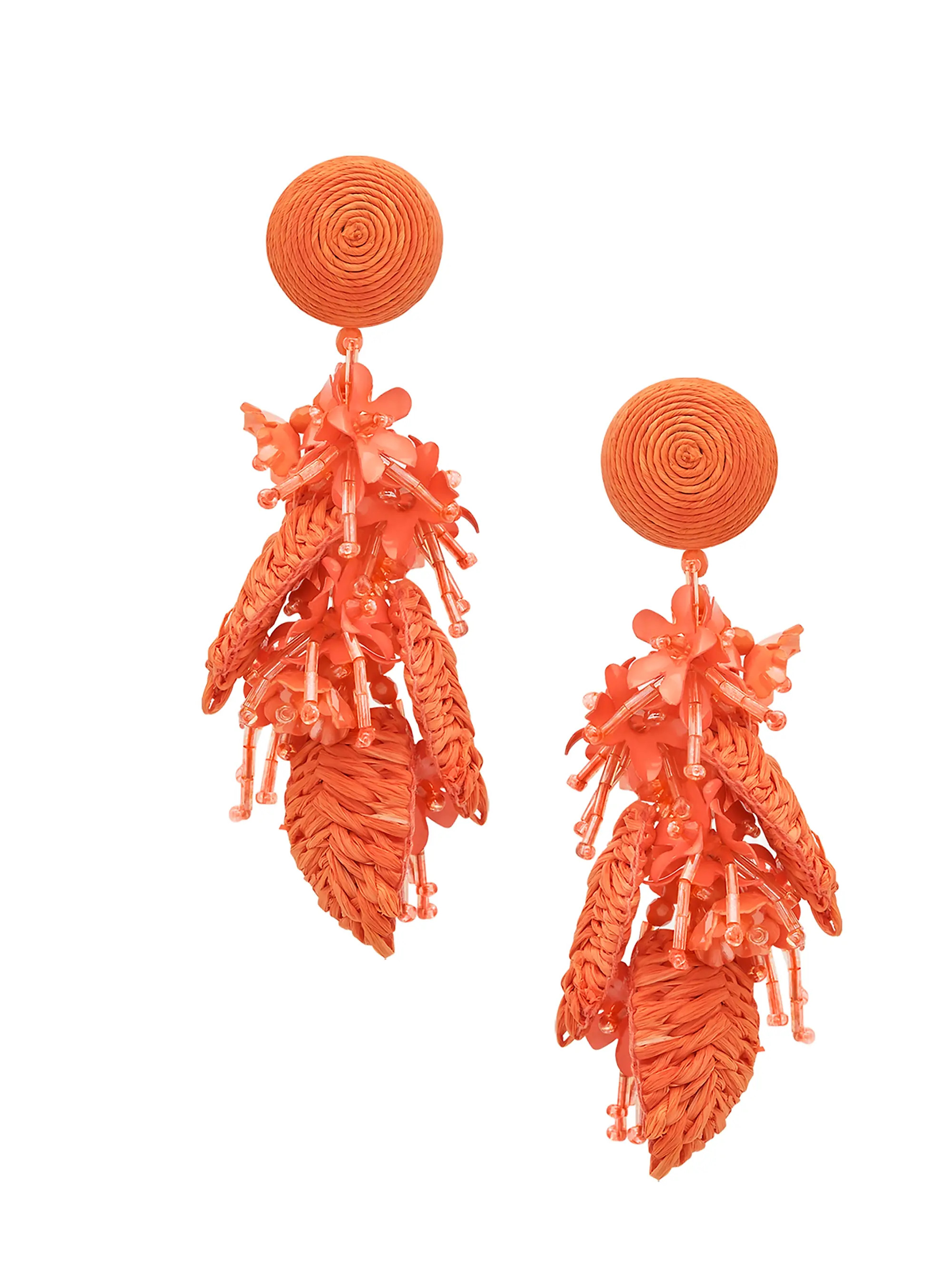 Oscar de la Renta Mixed-Media Tassel Bouquet Clip-On Drop Earrings | Saks Fifth Avenue | Saks Fifth Avenue