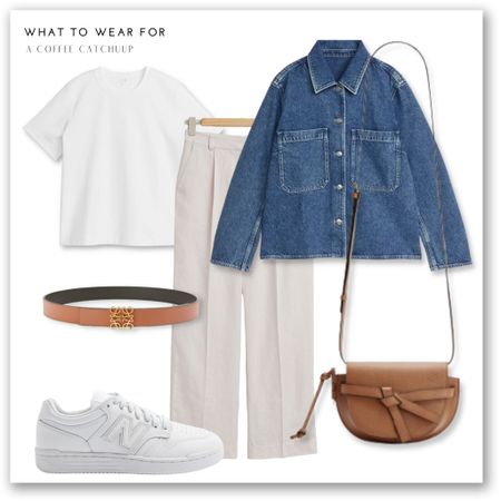 Styling linen trousers for spring 🫶 paired with a classic white t shirt, new balance trainers, a denim shirt jacket & tan Loewe accessories 🙌

#LTKSeasonal #LTKeurope #LTKstyletip