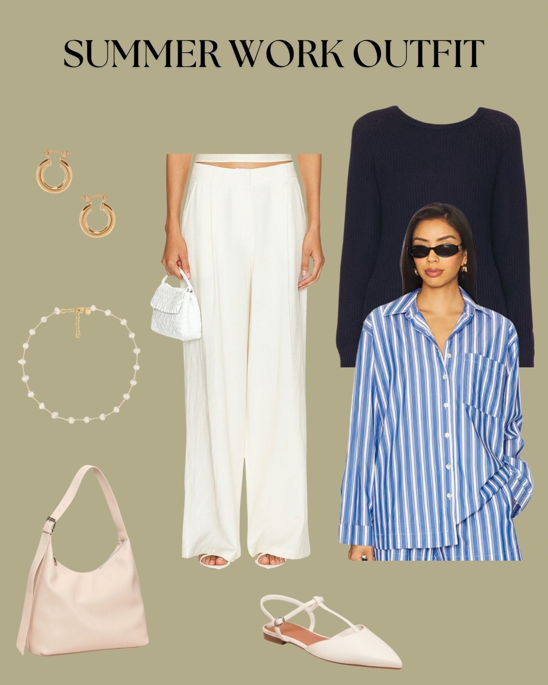 Work Outfits Summer 

Braxton Button Down in Coastal Blue Stripe
Show Me Your Mumu

La Quinta Pant in Ivory
LIONESS

Raleigh Pullover in Navy
One Grey Day

Count Your Blessings Necklace in Gold
Natalie B Jewelry

Elizabeth Ring in Gold
BaubleBar

Small Ravello Hoops in Gold
The M Jewelers NY

Faux-Leather Mary Jane T-Strap Flats for Women

Faux-Leather Mary Jane T-Strap Flats for Women

#LTKWorkwear #LTKStyleTip #LTKU