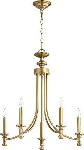 Quorum 6022-5-80 Transitional Five Light Chandelier from Rossington Collection in Brass - Antique... | Amazon (US)
