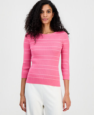 Women's Ribbed Boat-Neck Sweater | Macy's