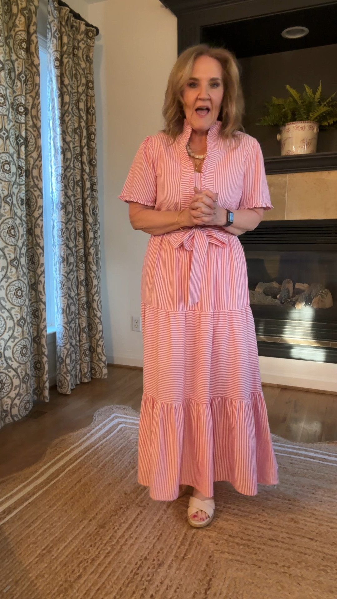 Great little pink and white striped maxi. Wearing size medium. Another Nordstrom rack find! 

Don’t miss these comfortable wedges! By vionic 


Easter dress baby shower dress spring dress 

#LTKFindsUnder50 #LTKWatchNow #LTKOver40