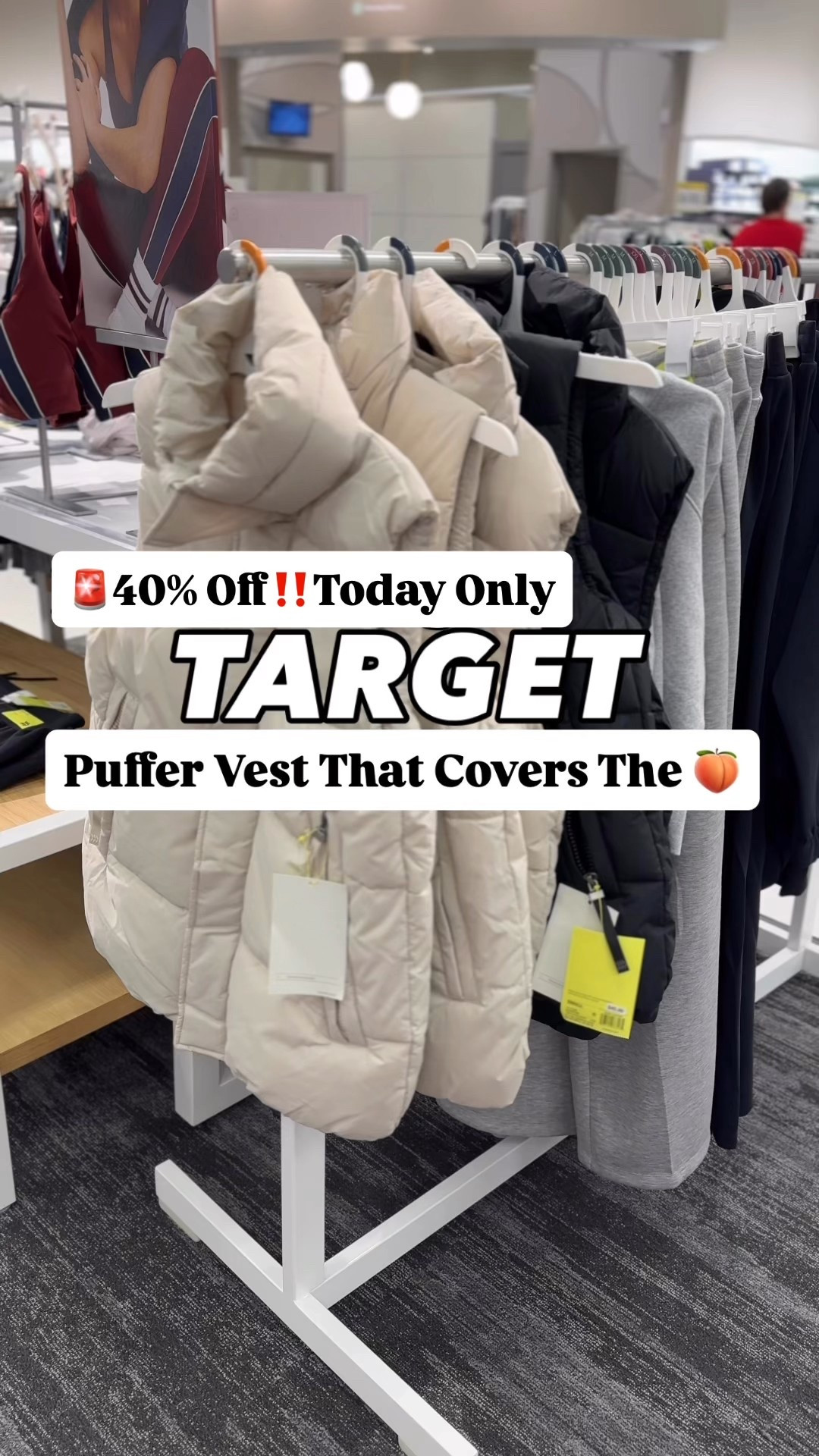 Long puffer vests that cover the bum // 40% off tonight only at Target‼️A cold weather staple if you ask me! Four neutral colors available, sizes XS-XXL. Love the fit and length of these vests! They have pockets, full zipper + snaps, and a high collar. NOT cropped 🙌🏻 So versatile for these cold months ahead! Love for travel, outdoor activities, and everyday wear! Which color is your fave?👇🏻

#LTKFindsUnder50 #LTKSaleAlert #LTKActive