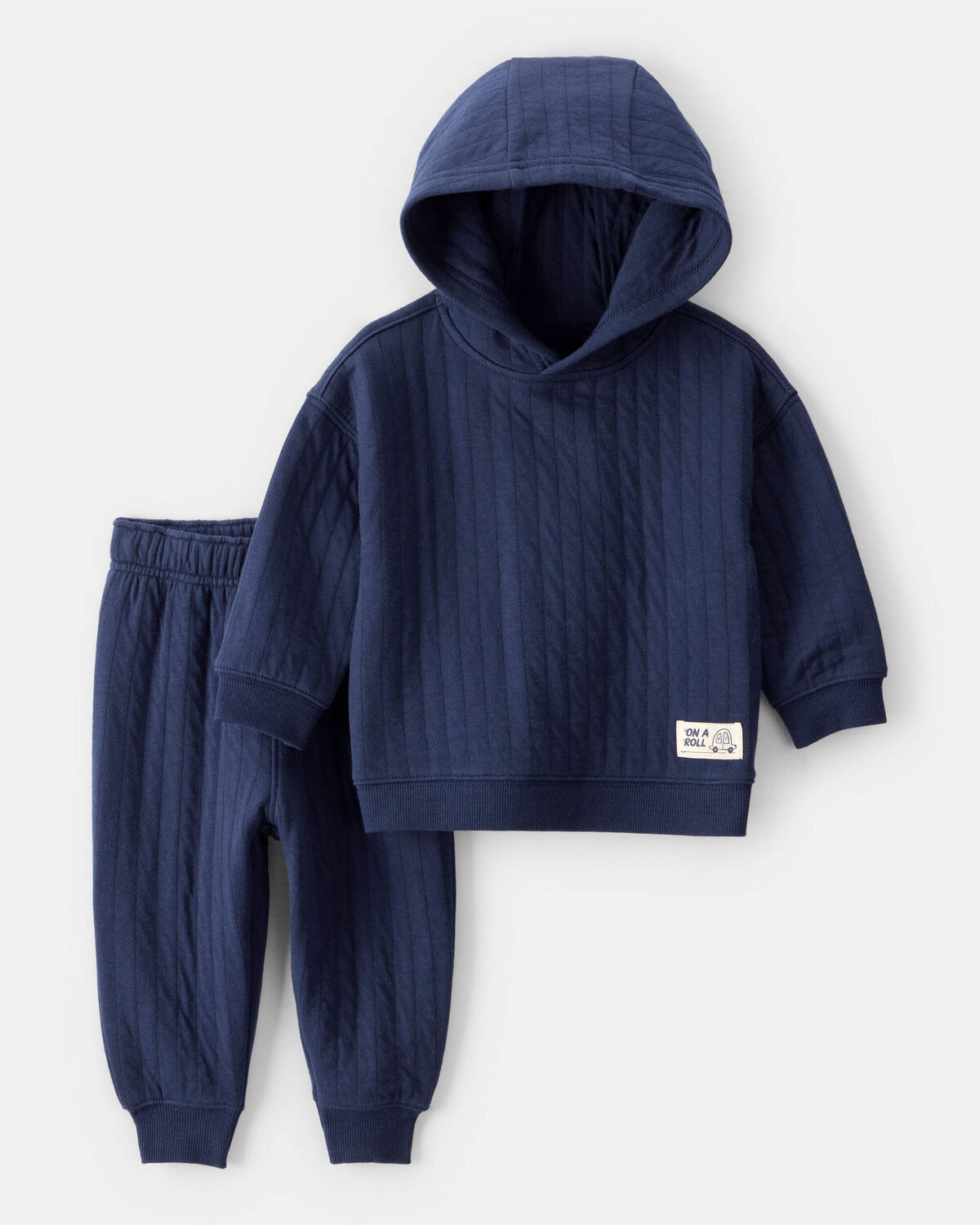 Baby Boy 2-Piece Hooded Tee & Pant Set - Navy | Carter's Inc