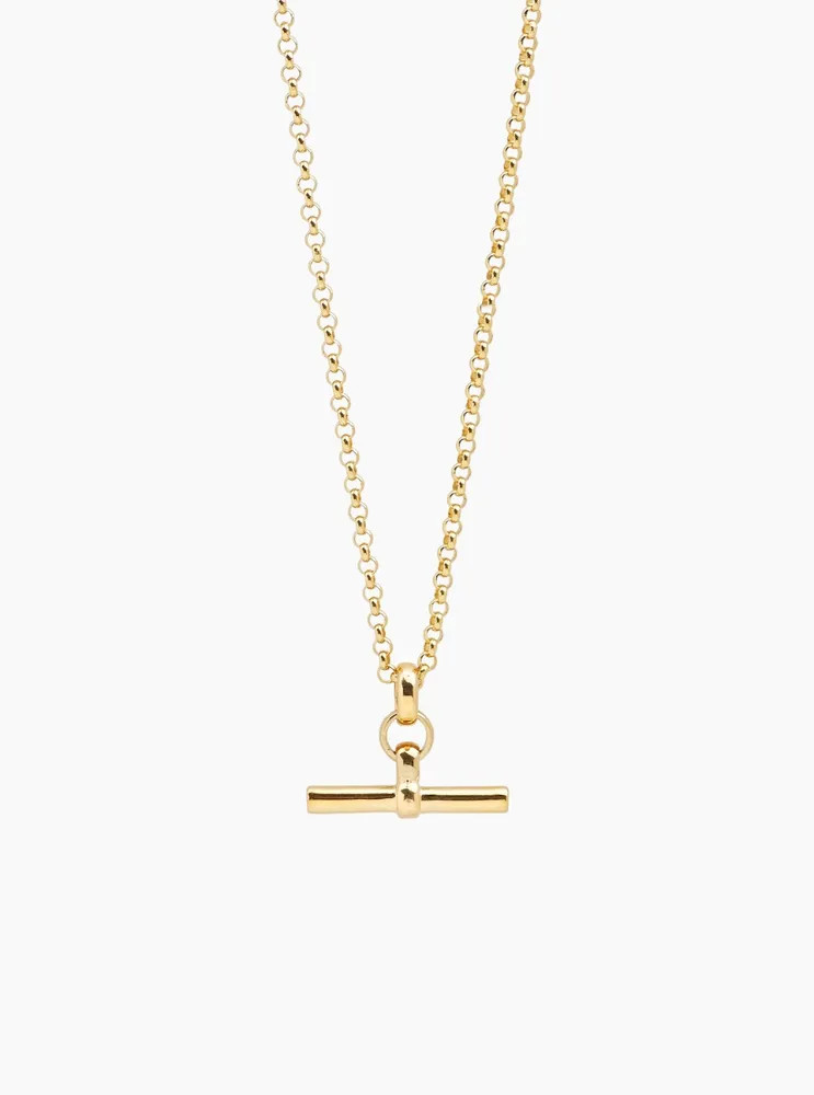 Tilly Sveeas Small Gold T-Bar On Belcher Chain | Fortnum & Mason