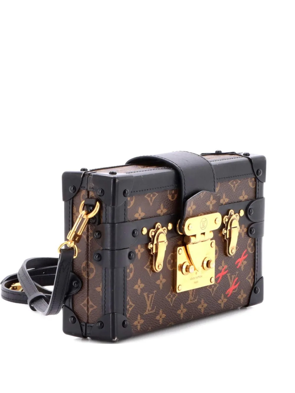 Louis Vuitton Pre-Owned Petite Malle Handbag Monogram Canvas clutch bag - Brown | Farfetch Global