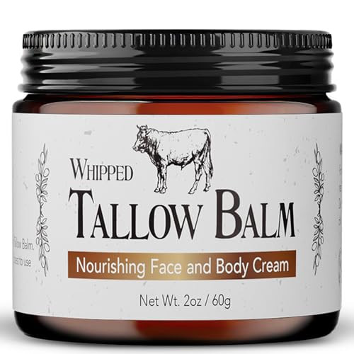 Beef Tallow for Skin | 100% Grass Fed Handmade Tallow Face Moisturizer | Face & Body | Whipped Moisturizer | 100% Natural Tallow Balm | No Parabens | Sensitive & Dry Skin, Eczema, Psoriasis | Amazon (US)