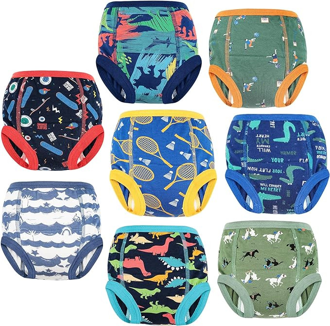 MooMoo Baby 8 Packs Potty Training Pants Cotton Absorbent Training Underwear for Toddler Boy and ... | Amazon (US)