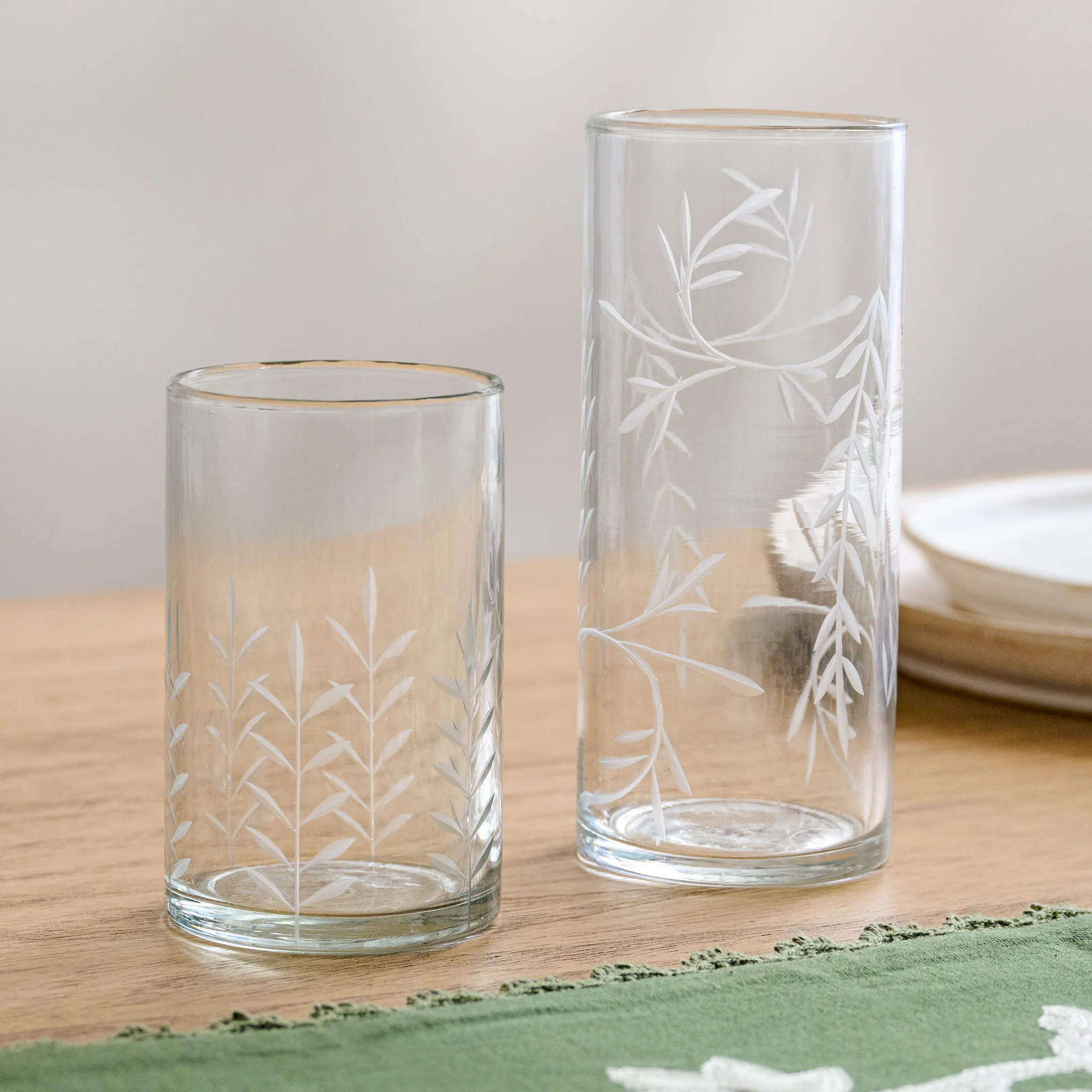 Marlowe Etched Glass Tumbler | Magnolia