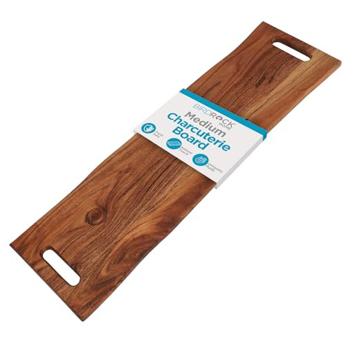 BIRDROCK HOME 27.5" Large Charcuterie Board with Handles | Wooden Cheese Serving Platter for Meat, Appetizers, Food | Grazing Bread Fruit Display for Kitchen | Natural Acacia Wood | Espresso | Amazon (US)