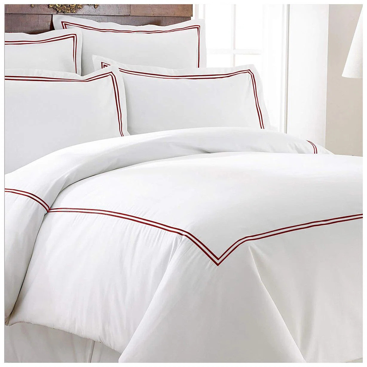 500TC Cotton Double Embroidery Sateen Solid Duvet Cover Set | Wayfair North America