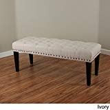 Linen, Durable Wood Sopri Upholstered Bench, Ivory | Amazon (US)