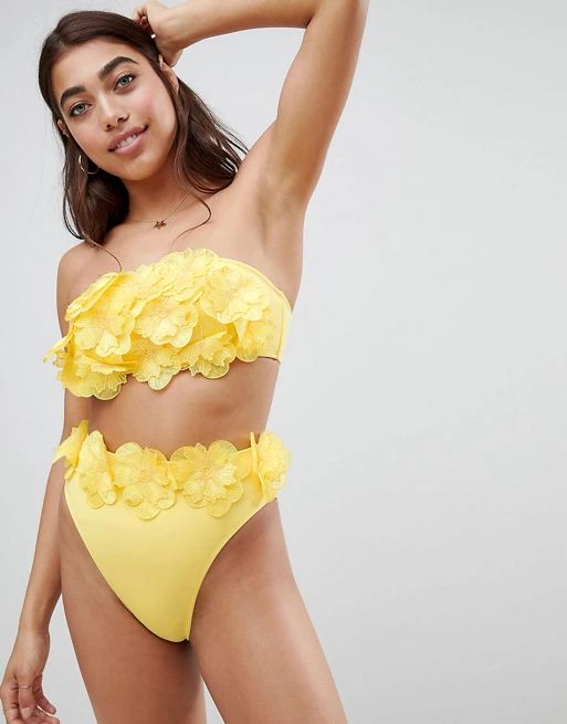 ASOS DESIGN 3D flower bandeau bikini | ASOS US