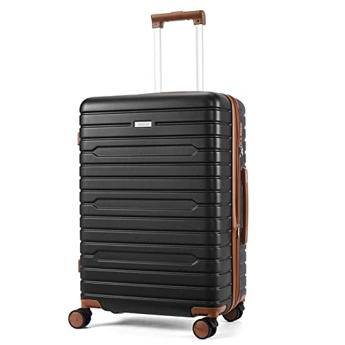 FIGESTIN Carry on Luggage 22x14x9 Airline Approved with Spinner Wheels, Hardside Lightweight 20" Carry on Suitcase Airline Approved TSA Lock (Black) | Amazon (US)