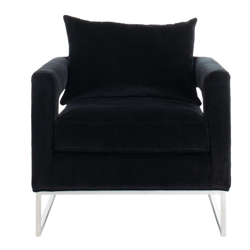 Olivya Velvet Club Chair - Black - Safavieh | Target