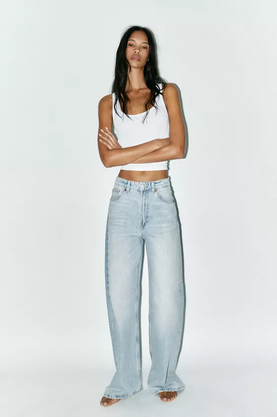 TRF EXTRA WIDE-LEG HIGH-WAIST JEANS | Zara UK