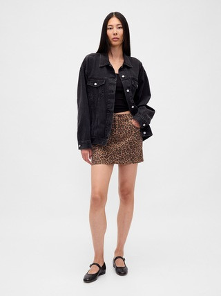 Leopard Denim Mini Skirt | Gap (CA)