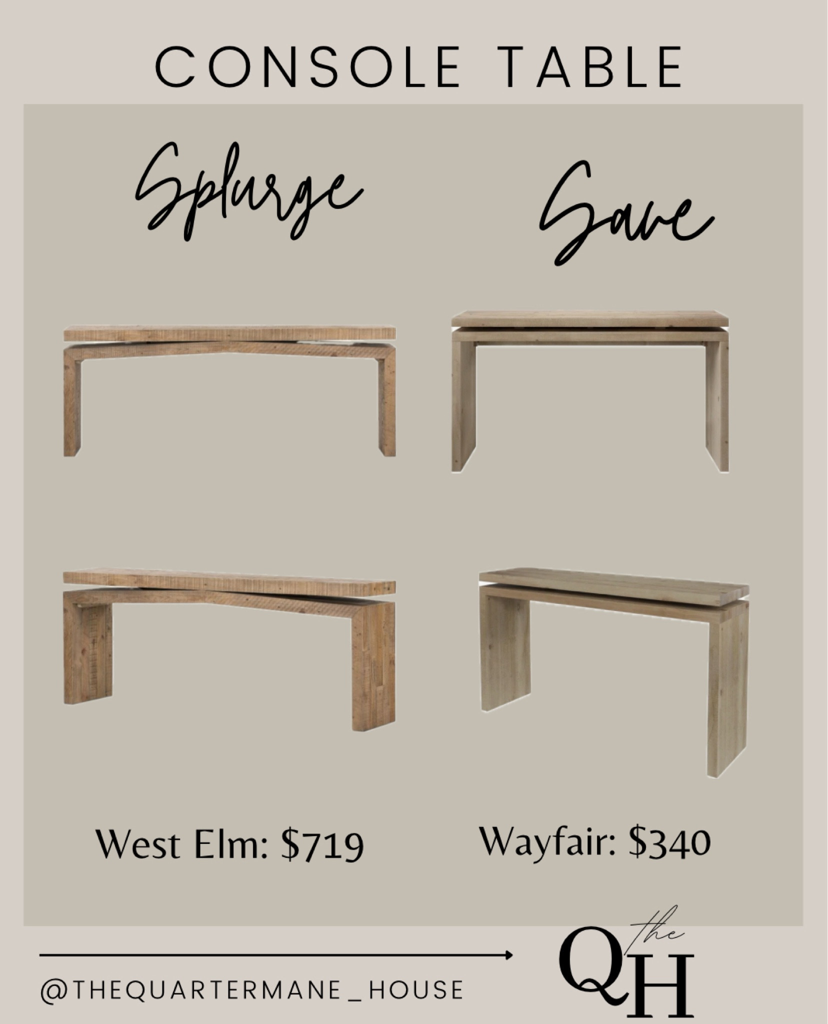 Shop this amazing West Elm dupe- the Arwah Console table fr Wayfair! It’s not exact, but offers such a similar look at hundreds of dollars less😍

#LTKHome