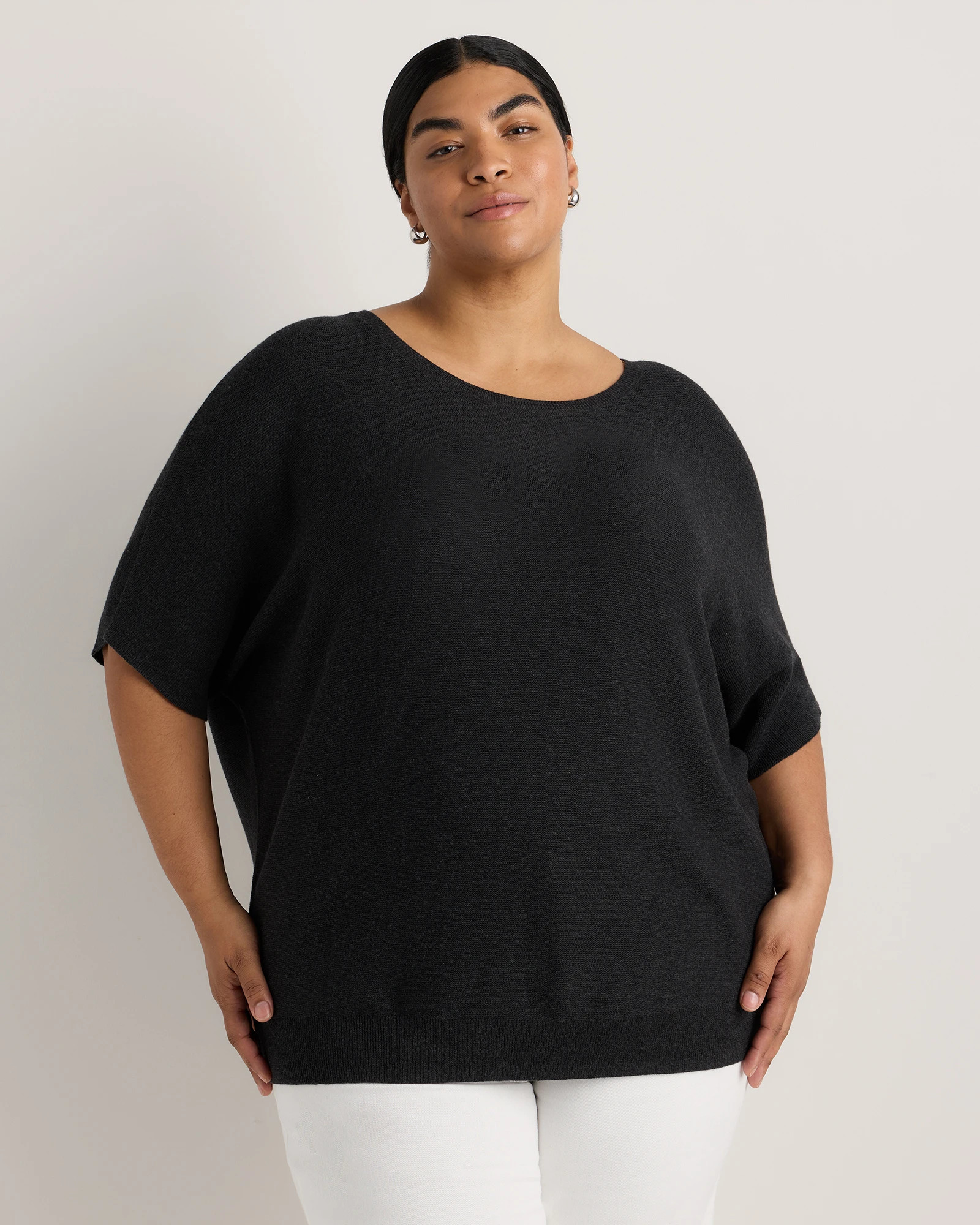 Lightweight Cotton Cashmere Link-Stitch Dolman Sweater | Quince