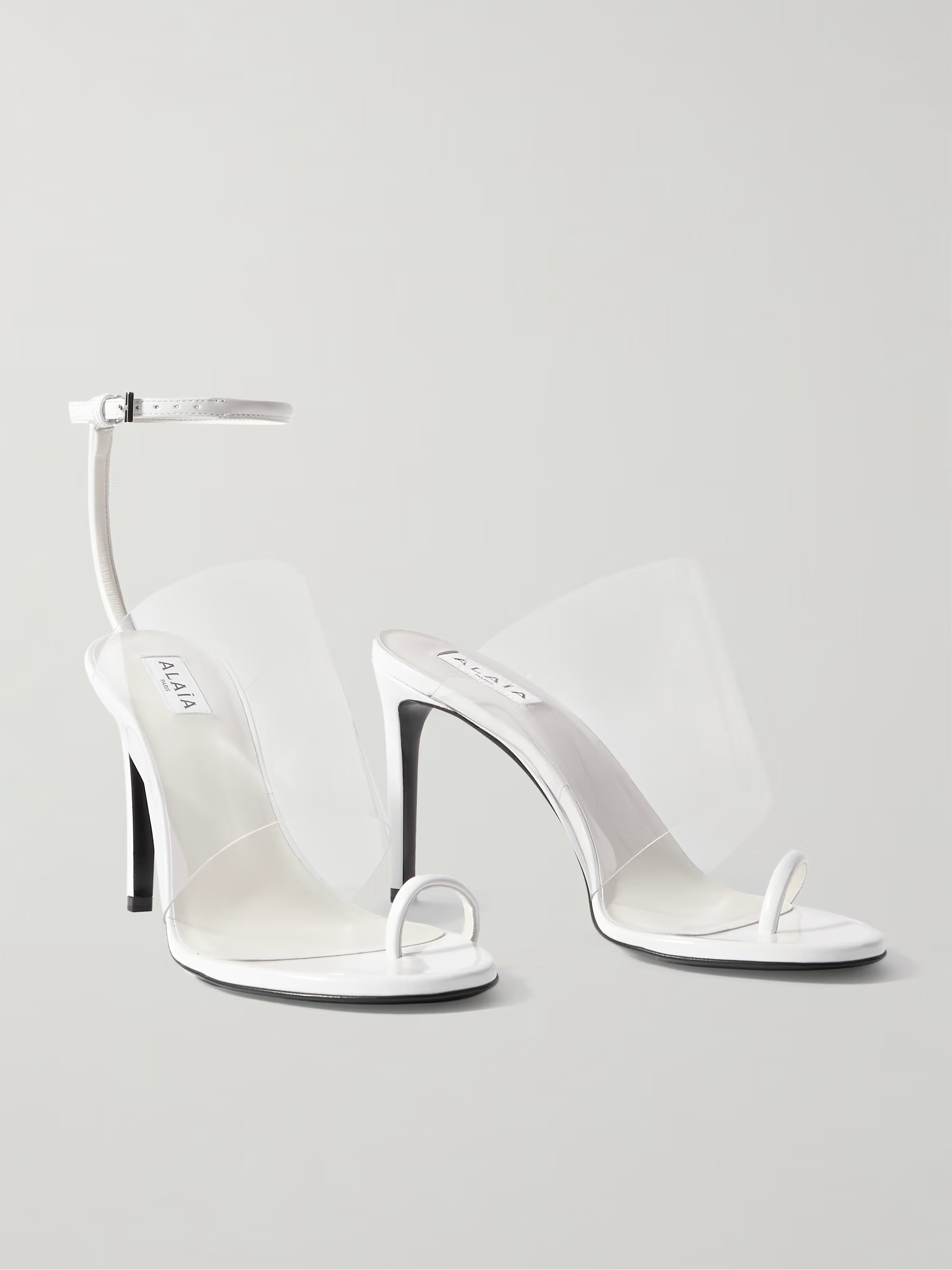 Asymmetric patent-leather and PVC sandals | NET-A-PORTER (UK & EU)