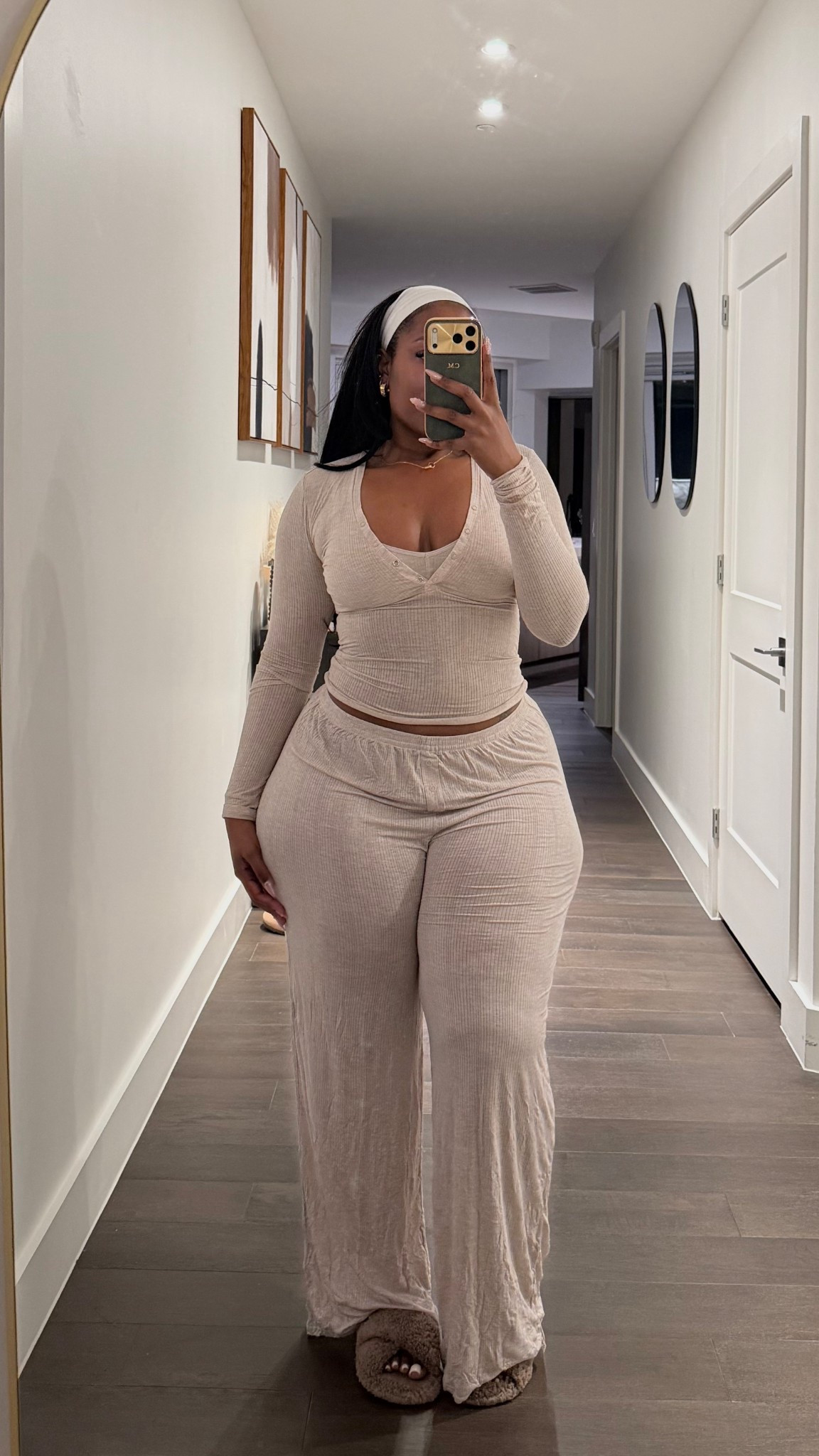 When you want to treat yourself to luxury loungewear, treat yourself to this 🤍
Wearing an XL bottom, Medium top, Size 2 bra

#LTKselfcare #LTKMidsize #LTKPlusSize