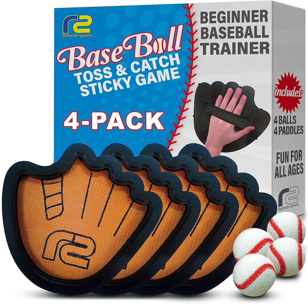 Toss and Catch Ball Game Set - Easy to Use Sticky Balls & Beginner Baseball Training Glove - Prem... | Amazon (US)