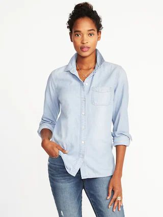 Classic Chambray Shirt for Women | Old Navy US