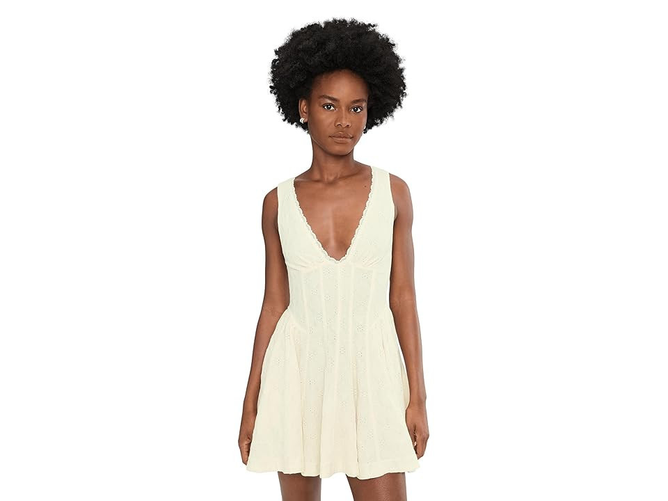 Free People Cant Help It Mini Women's Dress Champagne Sugar Comb : MD (Women's 8-10), Elastane/Polyester | Zappos